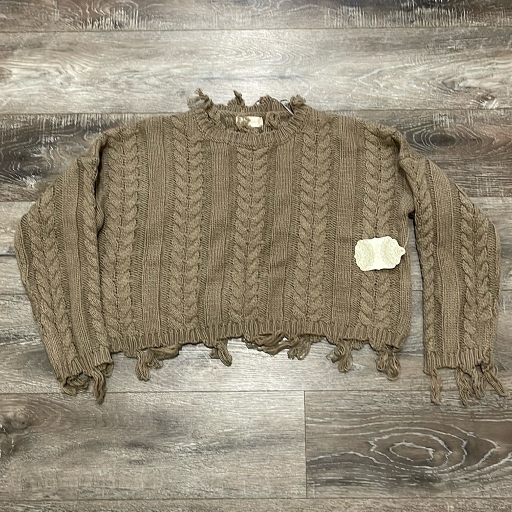 Brown Altar’d State - Cropped Top Sweater